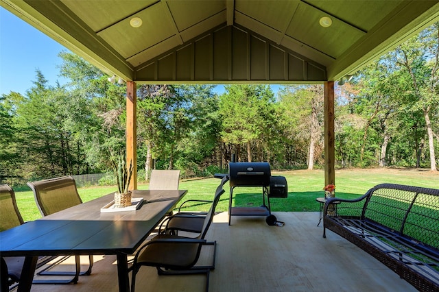 view of patio / terrace featuring outdoor dining space and area for grilling