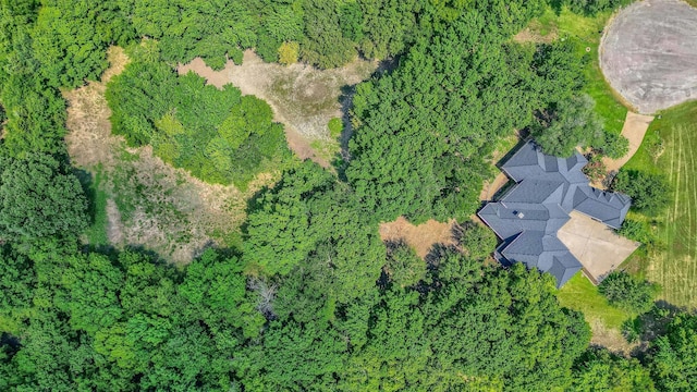 bird's eye view with a forest view