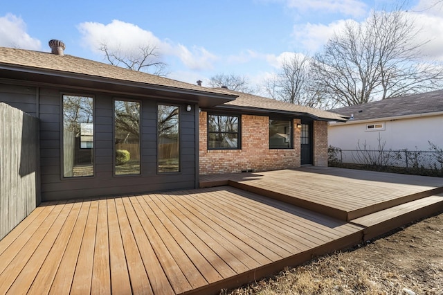 wooden deck with fence