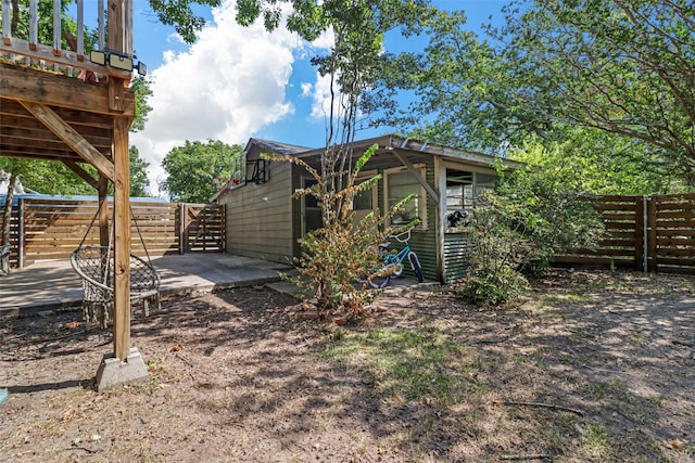 view of yard with a patio and fence