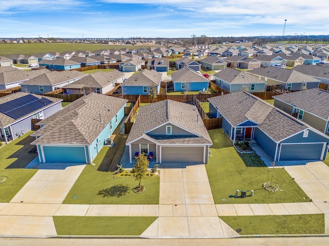 aerial view with a residential view