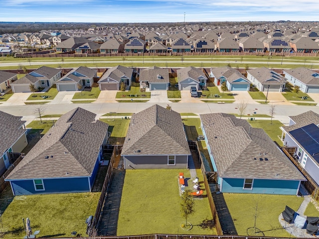 drone / aerial view with a residential view