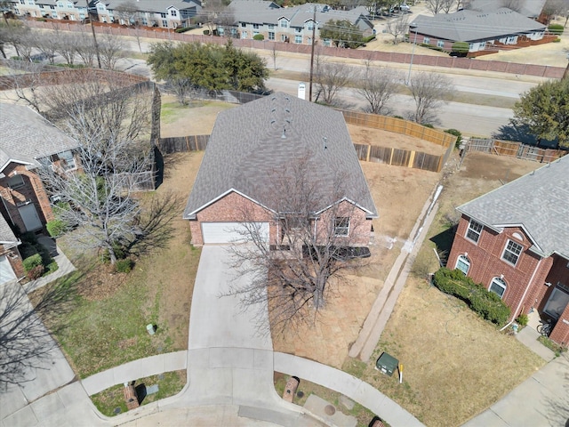 aerial view featuring a residential view