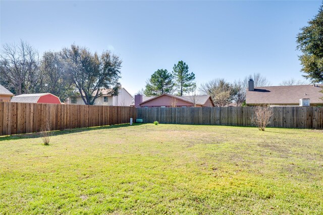 view of yard featuring a fenced backyard