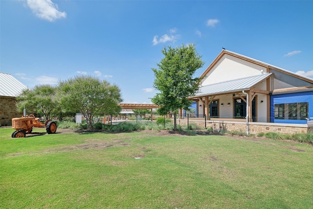 view of yard featuring fence