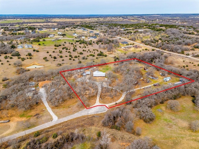 aerial view with a rural view