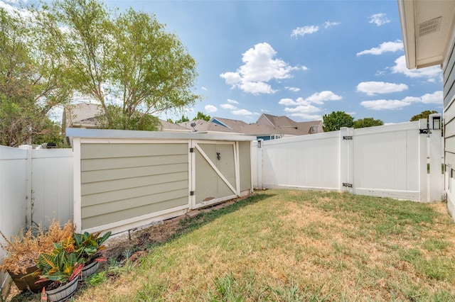 view of yard featuring a gate and a fenced backyard