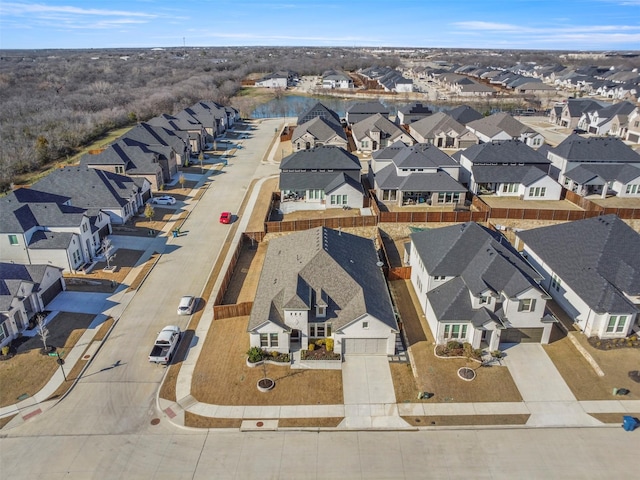 aerial view with a residential view