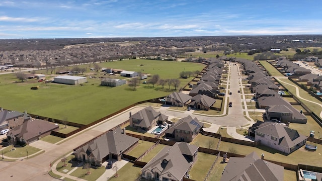 drone / aerial view with a residential view