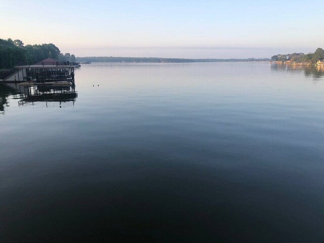 property view of water with a boat dock
