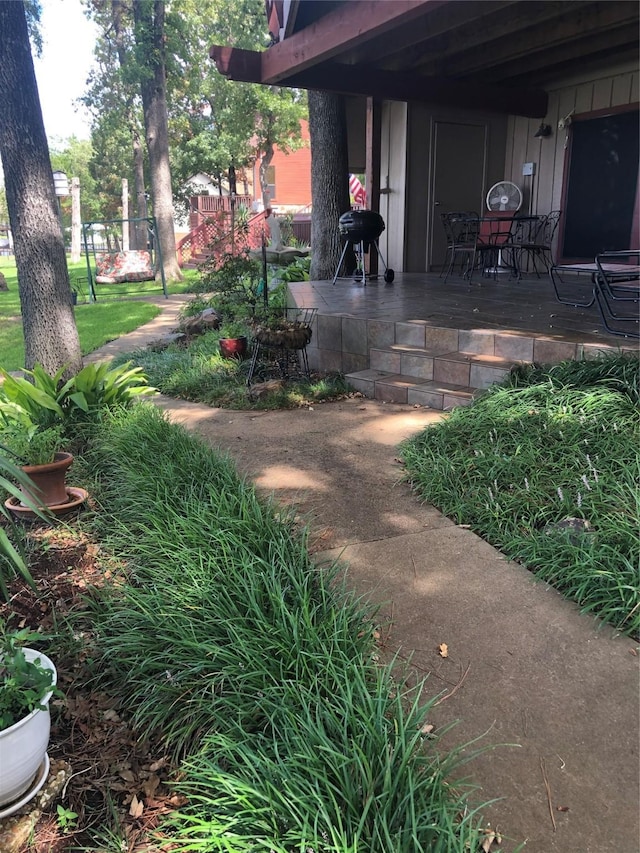view of yard with fence