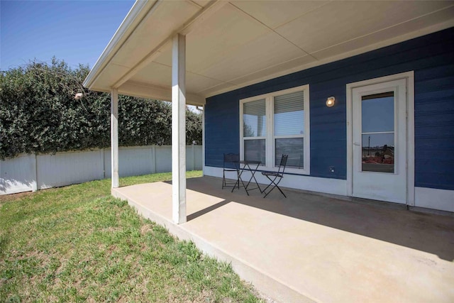 view of patio / terrace with fence