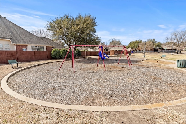 community play area featuring fence