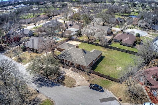 aerial view with a residential view