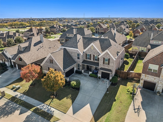 drone / aerial view with a residential view