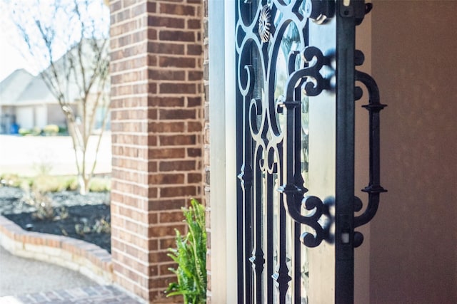 details featuring brick siding