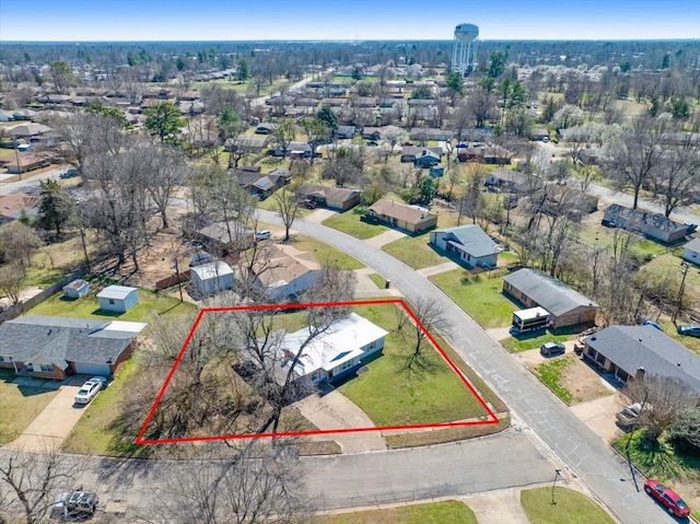 bird's eye view with a residential view