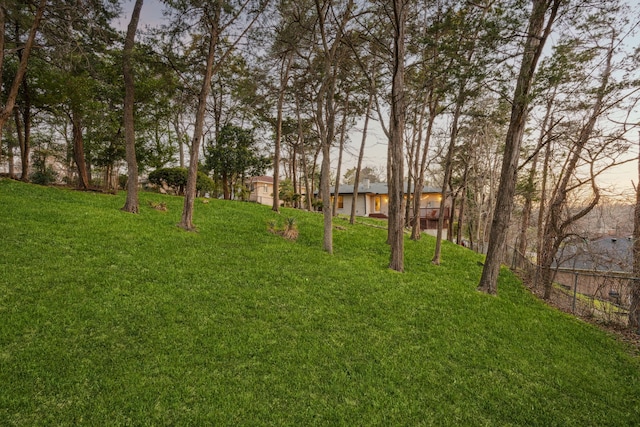 view of yard featuring fence