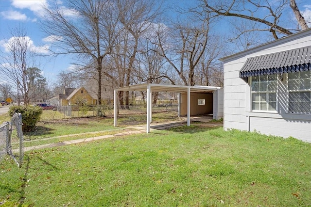 view of yard featuring fence