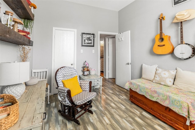 living area featuring wood finished floors