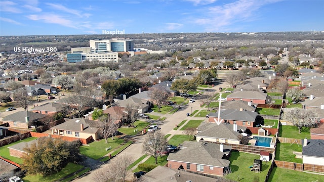 bird's eye view featuring a residential view