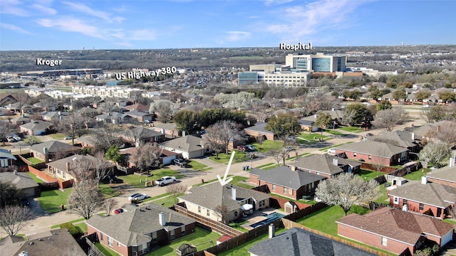 bird's eye view featuring a residential view