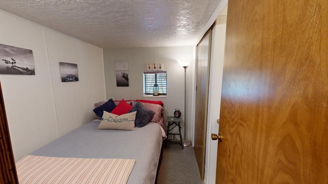 bedroom with a textured ceiling