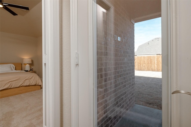 bathroom featuring ensuite bathroom and ceiling fan