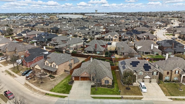 aerial view with a residential view