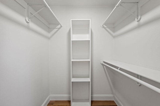 spacious closet with wood finished floors