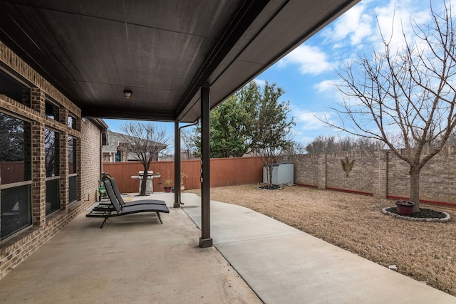 view of patio with a fenced backyard