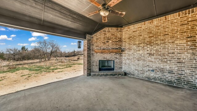 view of patio with ceiling fan