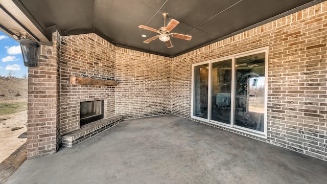 view of patio / terrace with ceiling fan