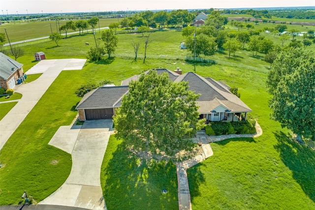 aerial view featuring a rural view