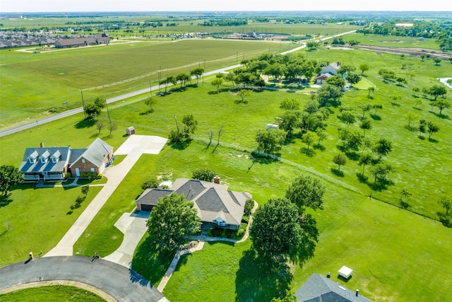 aerial view with a rural view