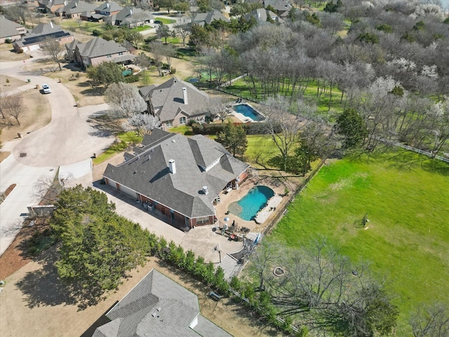 drone / aerial view featuring a residential view