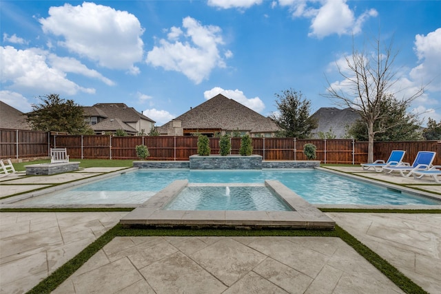 view of pool featuring a fenced in pool and a fenced backyard