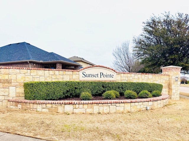 view of community sign