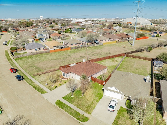 bird's eye view featuring a residential view