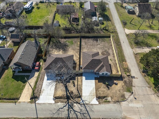 drone / aerial view with a residential view