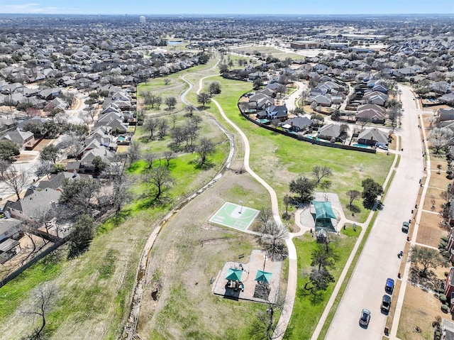 drone / aerial view with a residential view