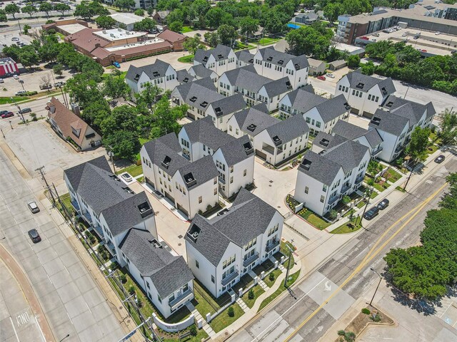 aerial view with a residential view