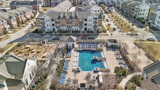 drone / aerial view featuring a residential view