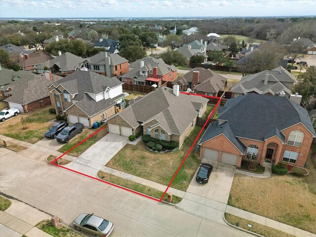 bird's eye view featuring a residential view