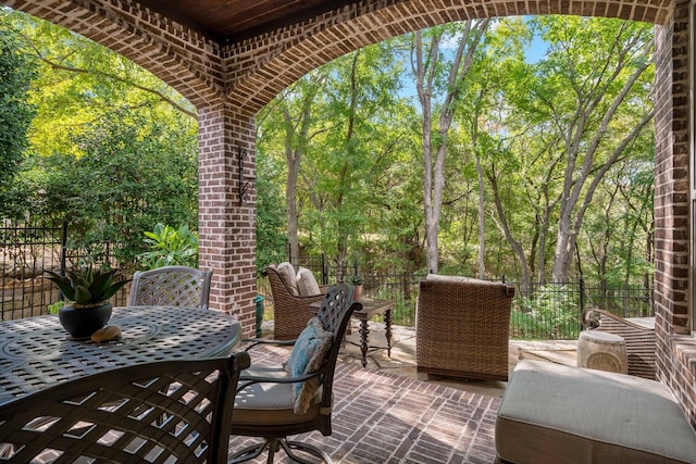 view of patio / terrace featuring outdoor dining area