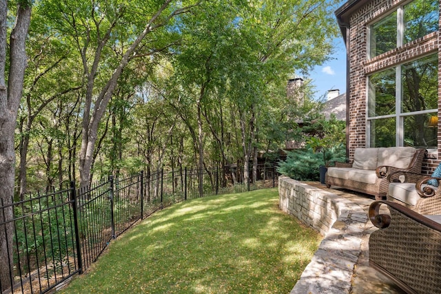 view of yard featuring fence