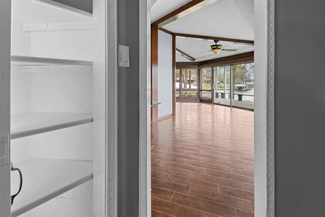 hall featuring wood finished floors