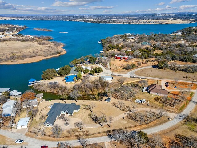 drone / aerial view of a large body of water