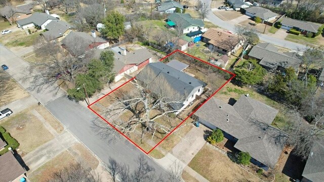 bird's eye view with a residential view