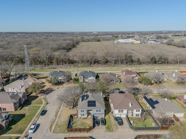 aerial view with a residential view